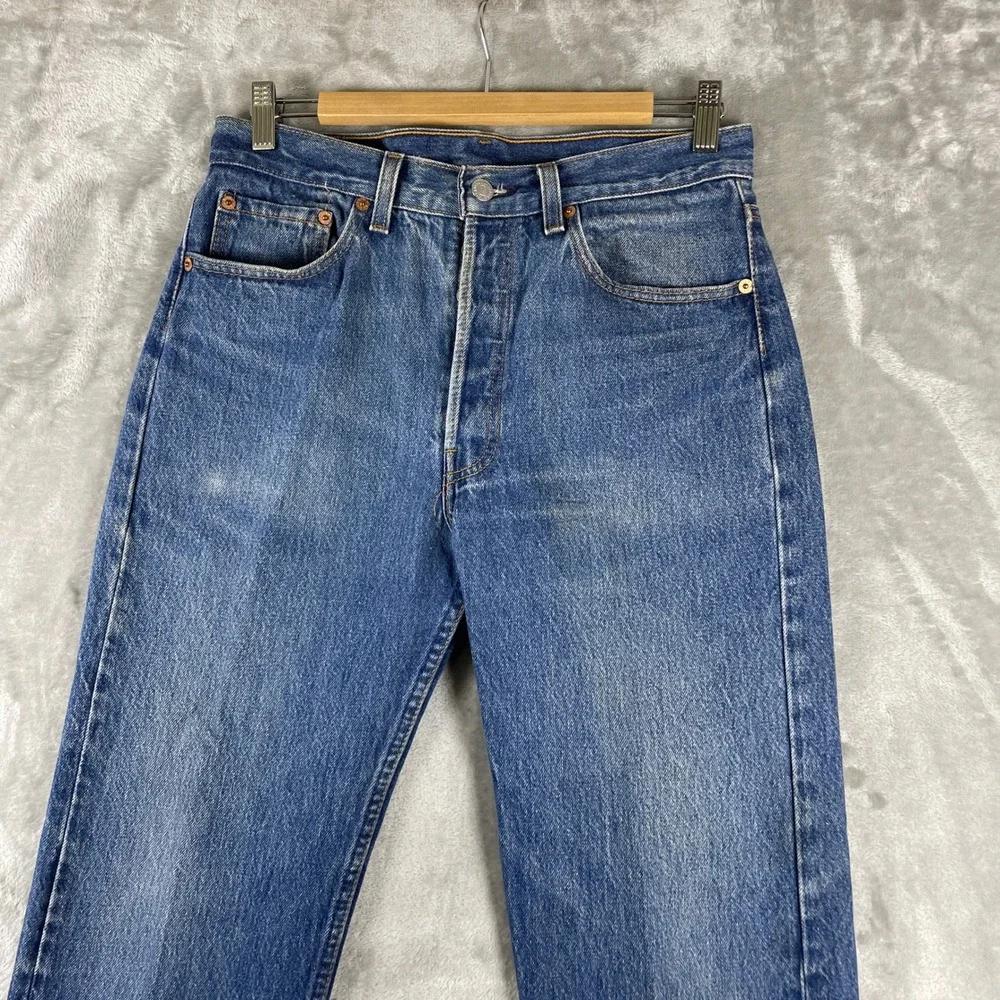 Vintage Levis 501 Jeans Mens 32x32 fits 30x31 Made in USA Dark Wash 90s Button